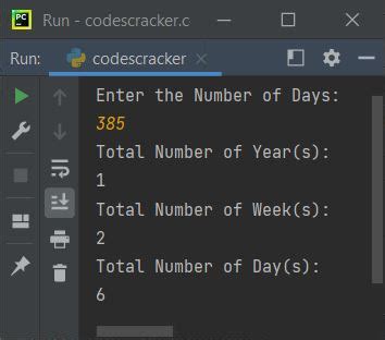 convert days into years python