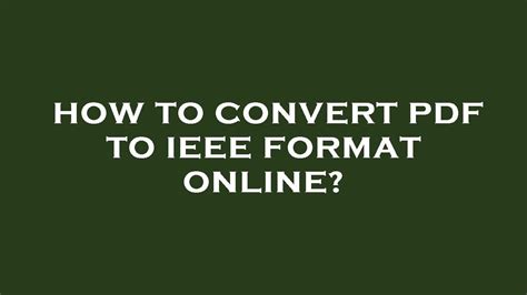 convert document to ieee format online