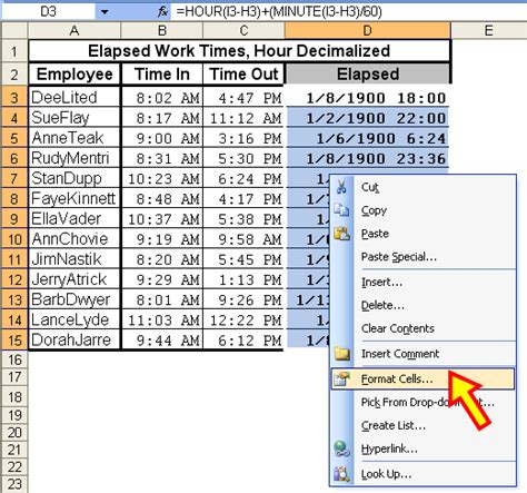 convert elapsed time to decimal in excel