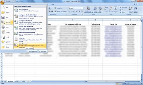 convert excel to vcard file