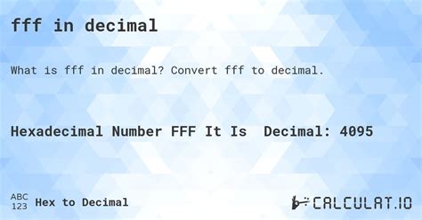 convert fff to decimal