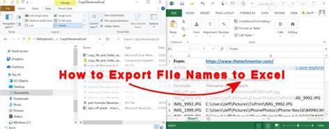 Convert File Names In A Folder To Excel