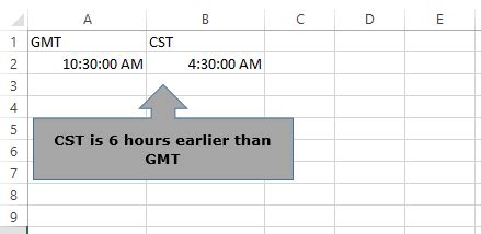 convert gmt date and time to pst in excel