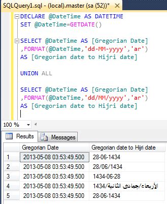 convert gregorian date to hijri date sql server