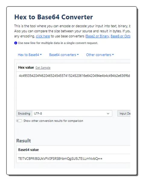 Convert Hex Base64 Online