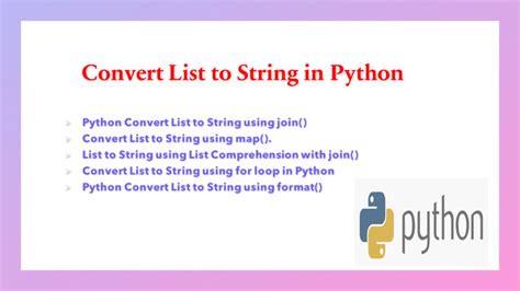 Convert List A String Python
