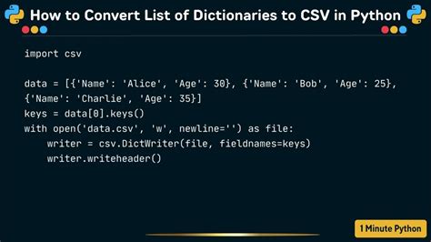 convert list of dictionaries to csv python