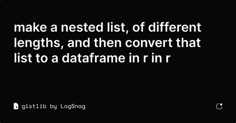 Convert List With Different Length To Dataframe R