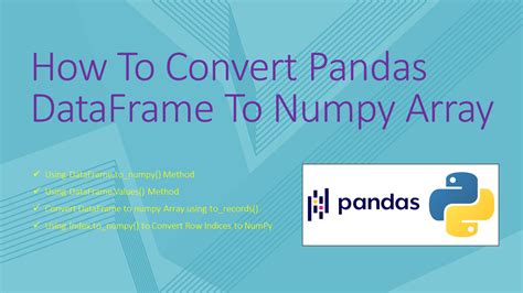 convert pandas to numpy