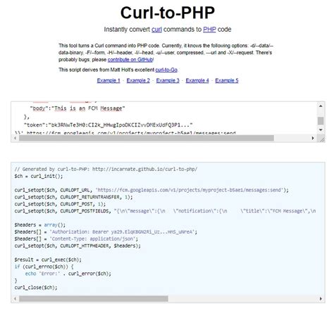 convert php curl to curl
