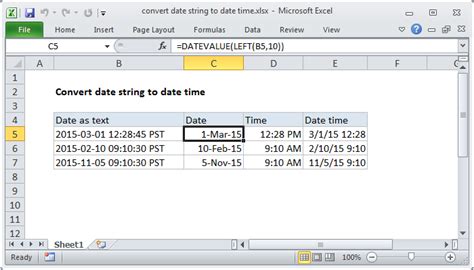 convert text to date and time in excel formula