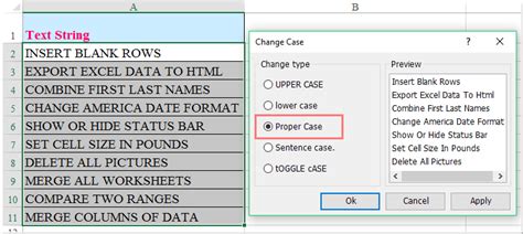 Convert Text to Title Case in Excel