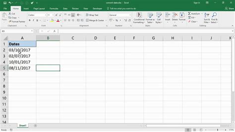 convert uk date to us date in excel