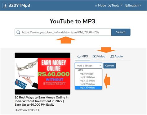 convert youtube video to mp3 using 320ytmp3