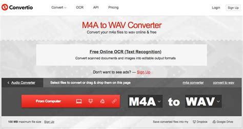 How to Convert M4A to WAV FREE Online Audio Converter YouTube