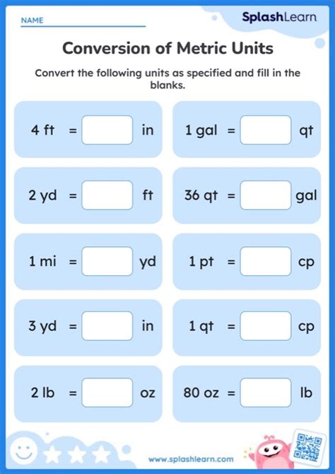 Converting Customary Units 5Th Grade Printable Worksheet