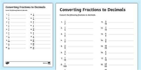 Converting Fractions Worksheet Math Drill