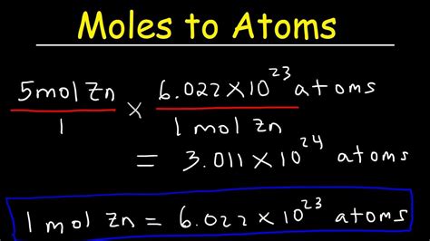 mole to atoms conversion