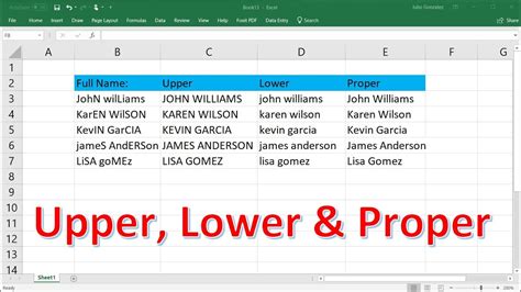 Convert to Uppercase in Excel