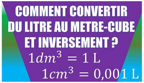 Convertir Metre Cube En Litre Formule Correction De L'activité N°4 Conversion Volume YouTube