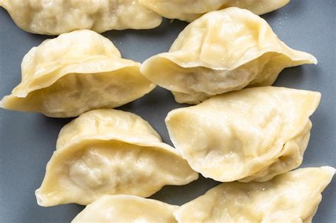 cooked dumplings close up
