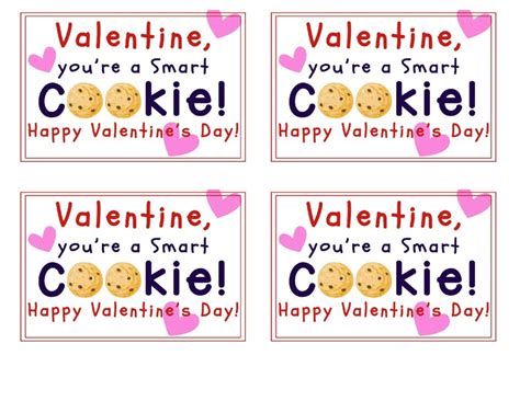 Free printable valentine cards, One smart cookie and Smart cookie on
