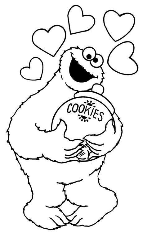 cookie monster coloring pages printable free