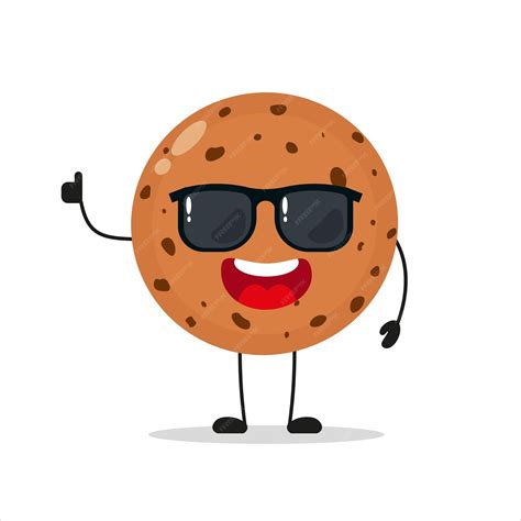 Cookie With Glasses Cartoon