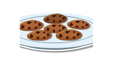 Chocolate chip cookies in plate sticker on white background 3188107