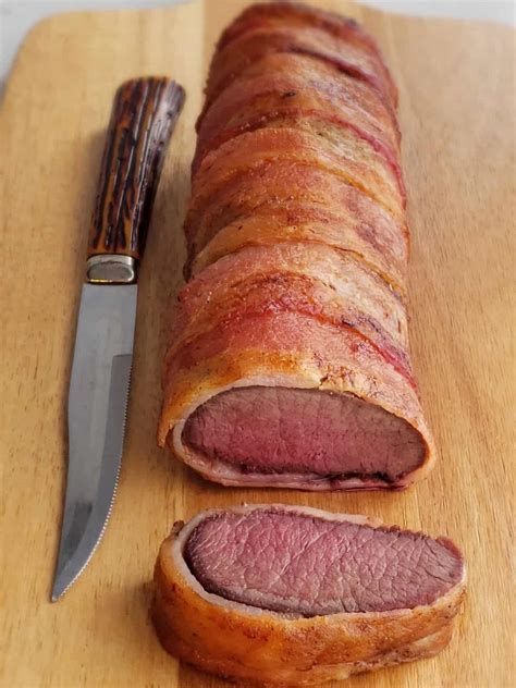 cooking bacon wrapped venison