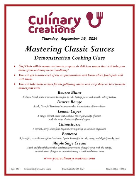 Cooking Class For Sauces