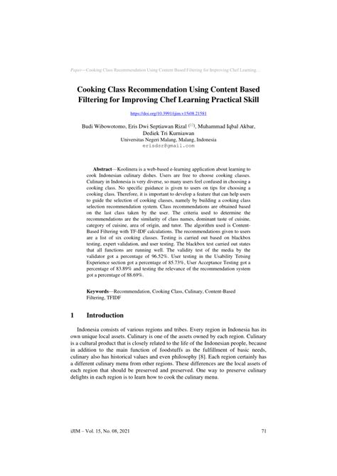 cooking class recommendation