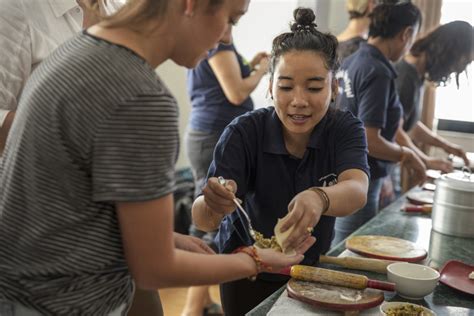 cooking instructor demonstration