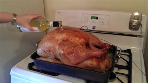 Cooking Turkey While Drinking Wine