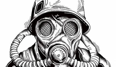 Gas Mask Drawing, Gas Mask Art, Masks Art, Gas Masks, Skull Tattoo