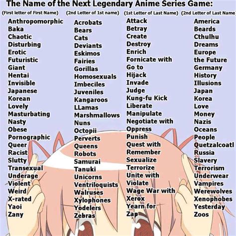 cool anime game names