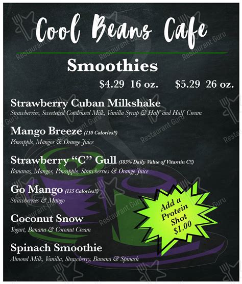 cool beans coffee co menu