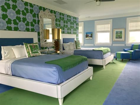 Cool Blue and Green Bedroom