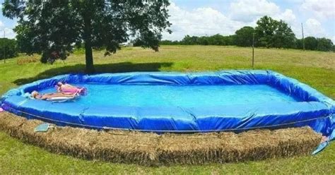 Makeshift Strawbale Pool DIY projects for everyone! Pool, Homemade