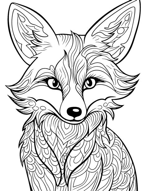 cool fox coloring pages printable template