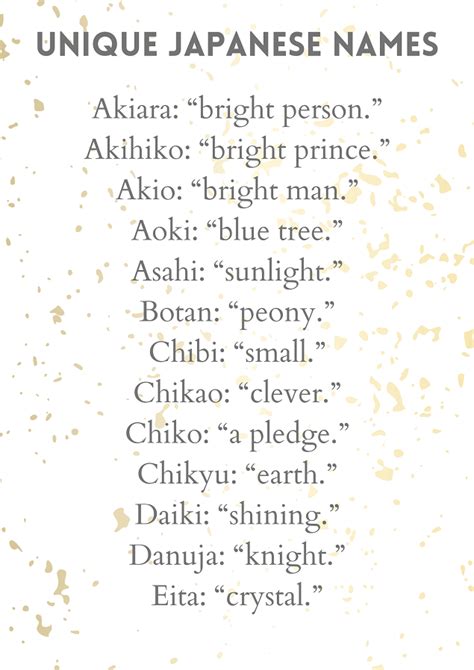 cool japanese names for boys based on nature