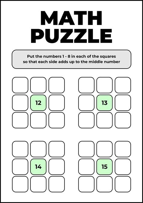 Cool Math Puzzle Printable