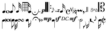 cool music symbol font