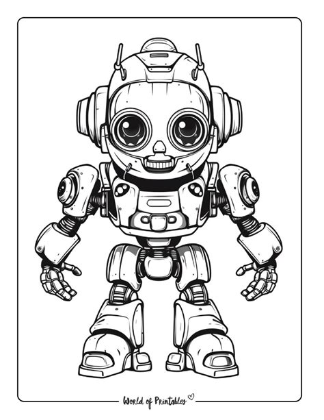 Cool Robot Coloring Page