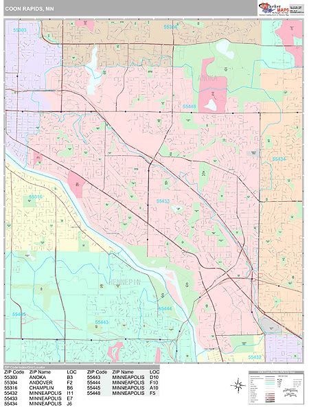 Coon Rapids Vector Map Modern Atlas (AI,PDF) Boundless Maps