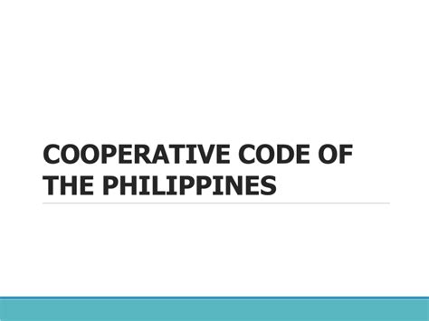cooperative code of the philippines pdf