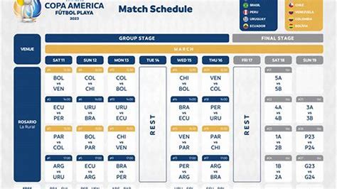 copa america game schedule