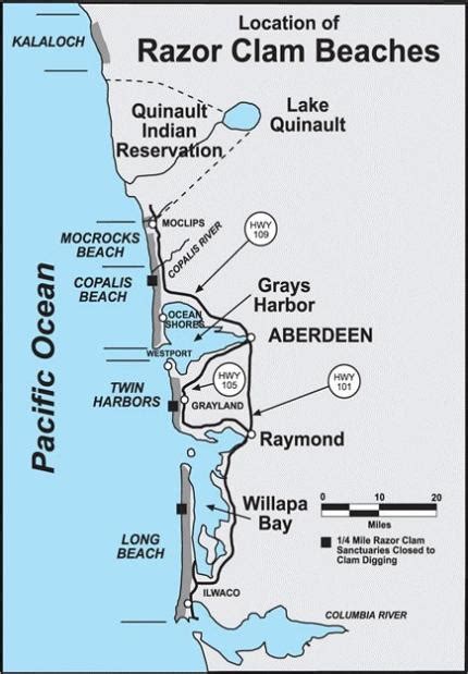 Copalis Beach Razor Clam Map