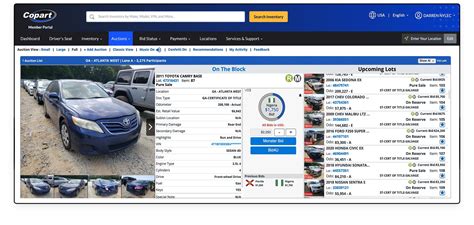 copart auto auction home page