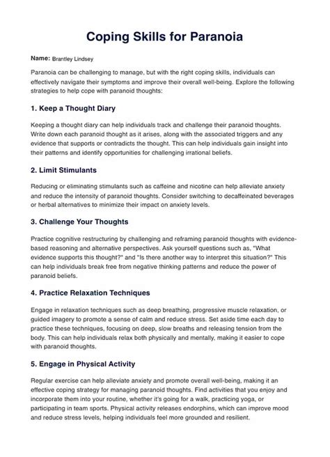 coping with paranoia